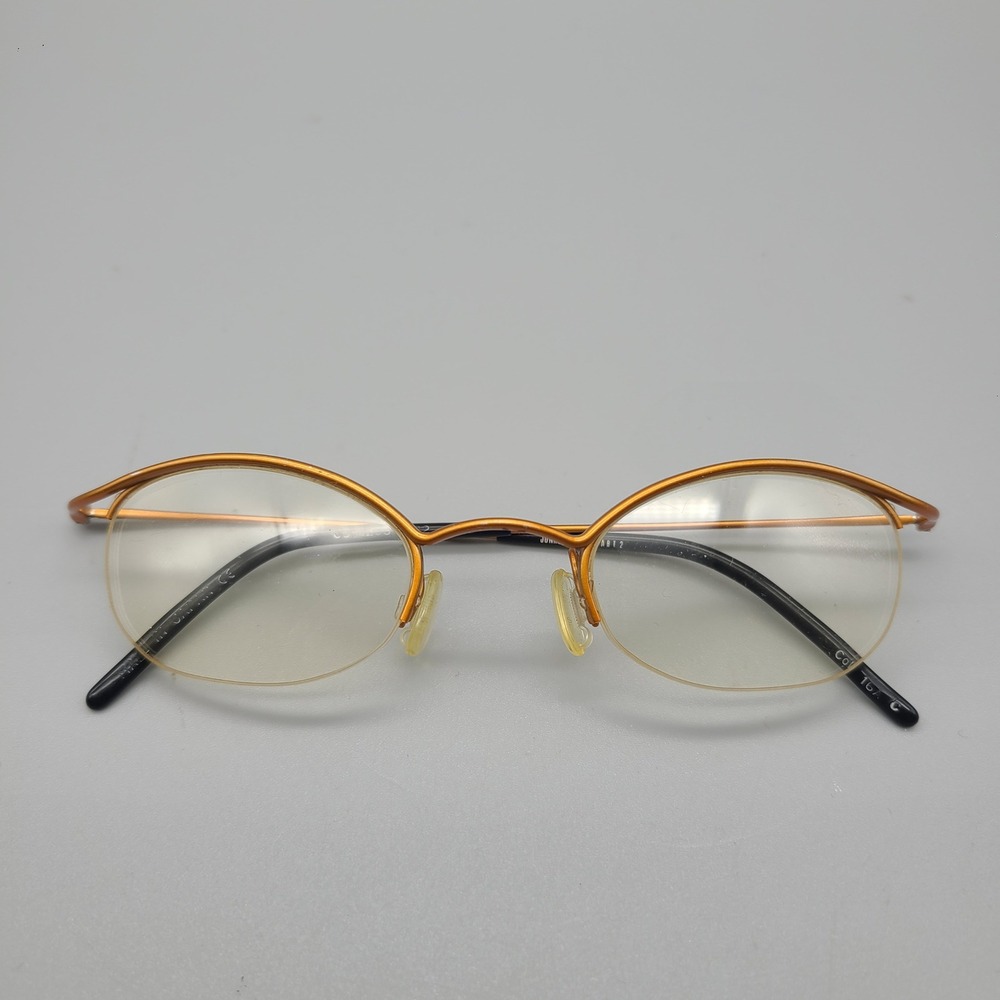 Junko Shimada Part 2 Orange Metallic Semi Rimless Eyeglasses JS-1233 Japan 132